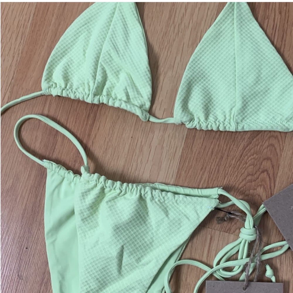 Stone fox swim isobel river butterfly pique set bikini top bottom size XS S M